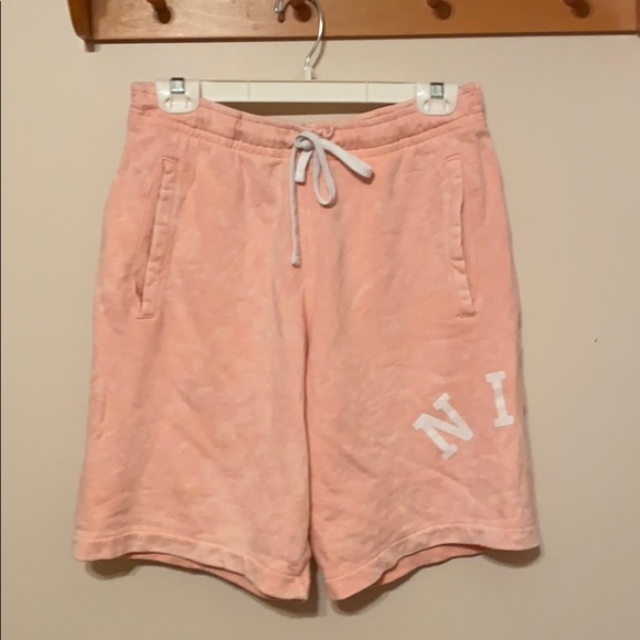 pink nike sweat shorts